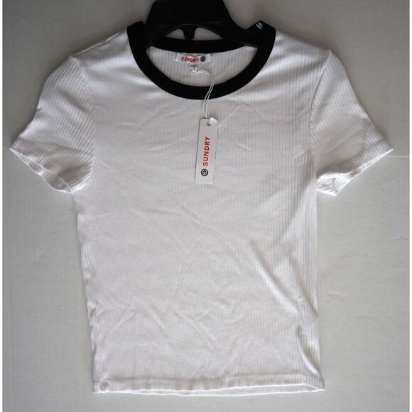 Anthropologie x Sundry Women Sz 1 US S Black/White Skirt S/S Shirt 2-pc Set - Picture 4 of 10